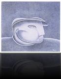 UOMO CON CAPPELLO-olio su tavola 60X70- 1997